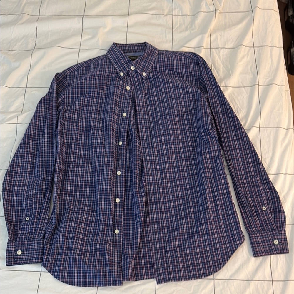 Banana Republic Blue and Purple Casual Button Down Shirt